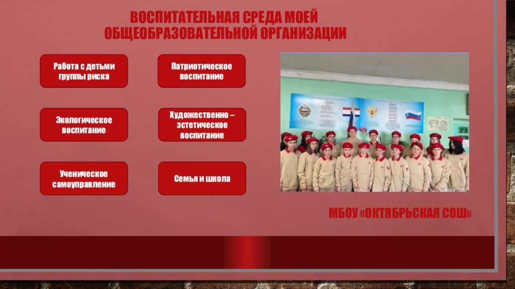 Воспитательная среда моей общеобразовательной организации