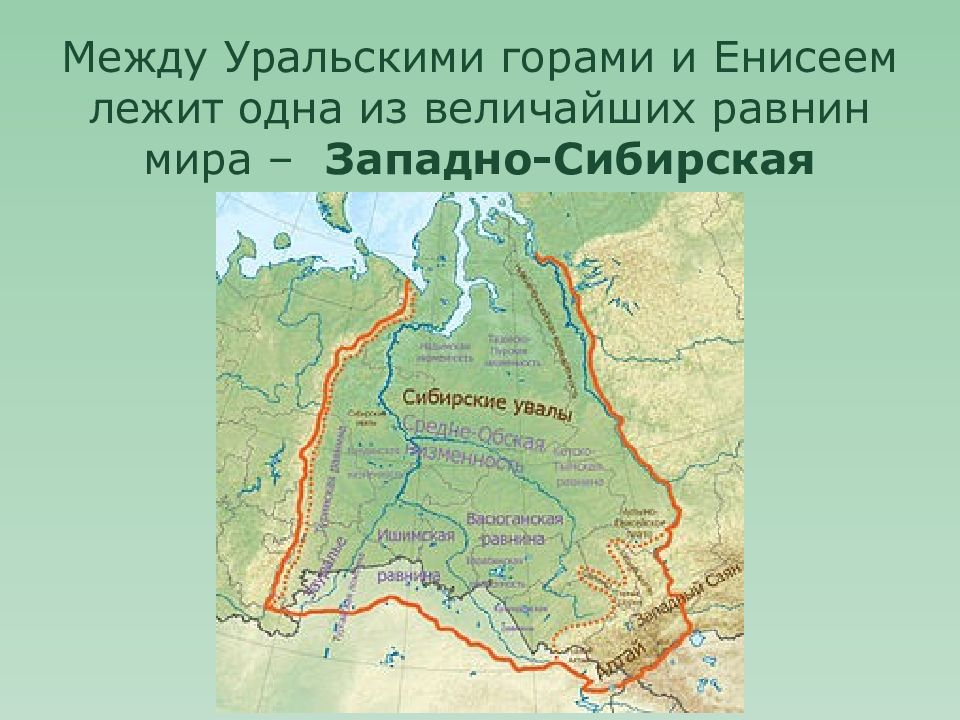 Уральские горы расположены между западно сибирской