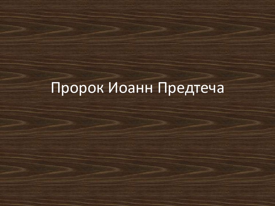Пророк Иоанн Предтеча