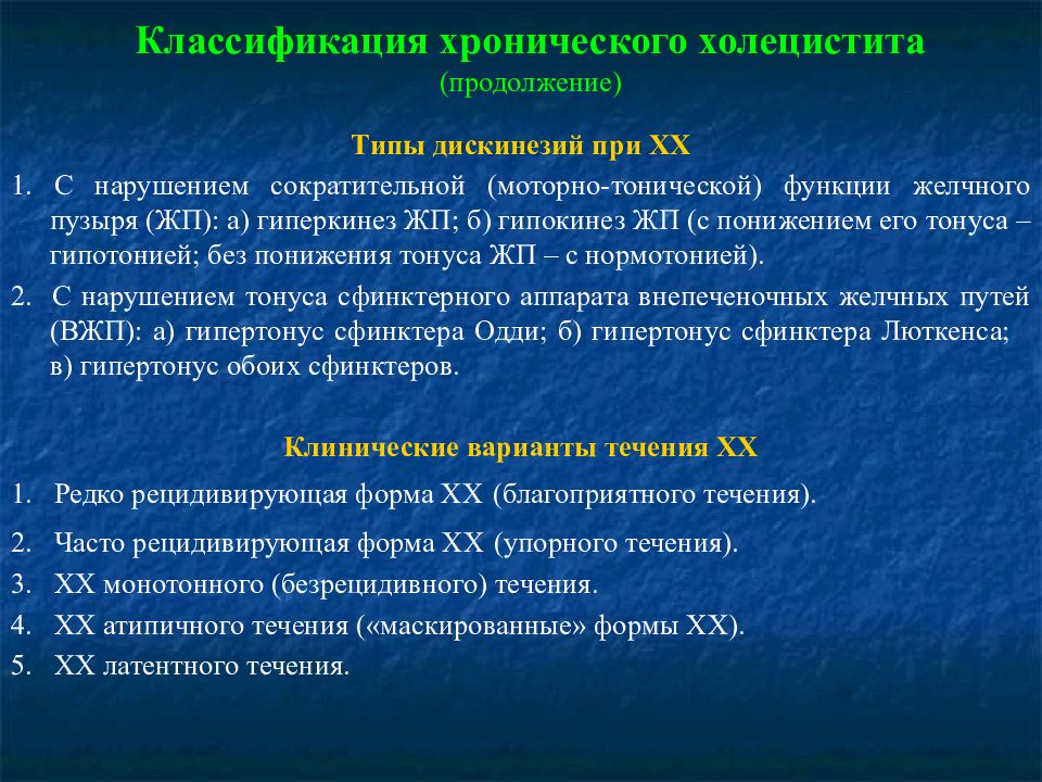 План обследования при хроническом калькулезном холецистите