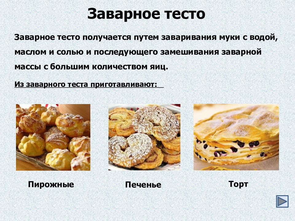 Презентация заварное тесто