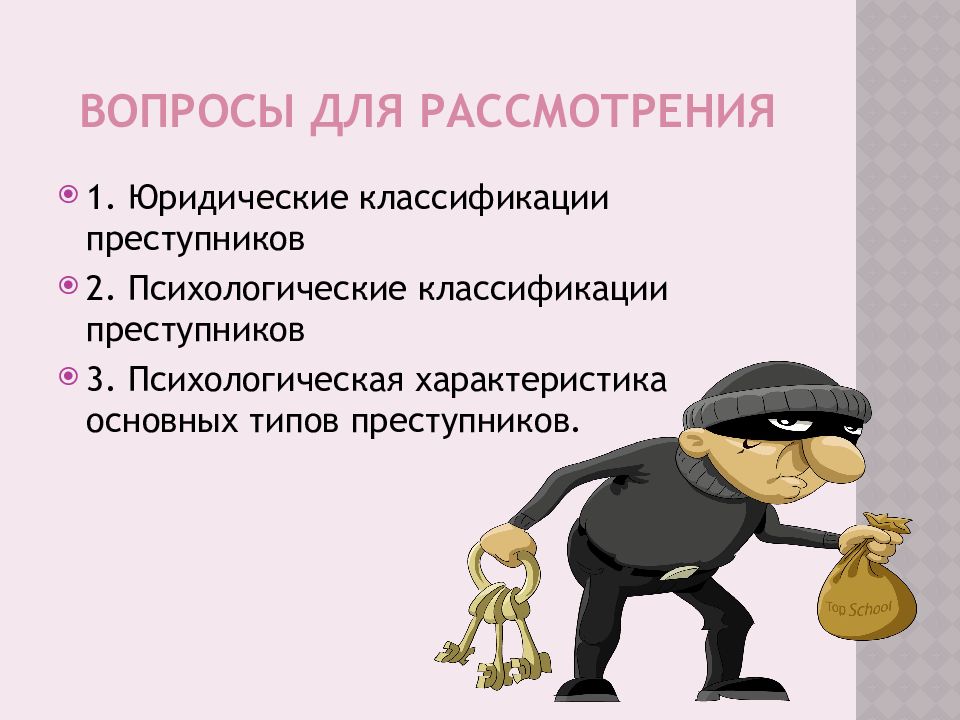 Основные типы преступников