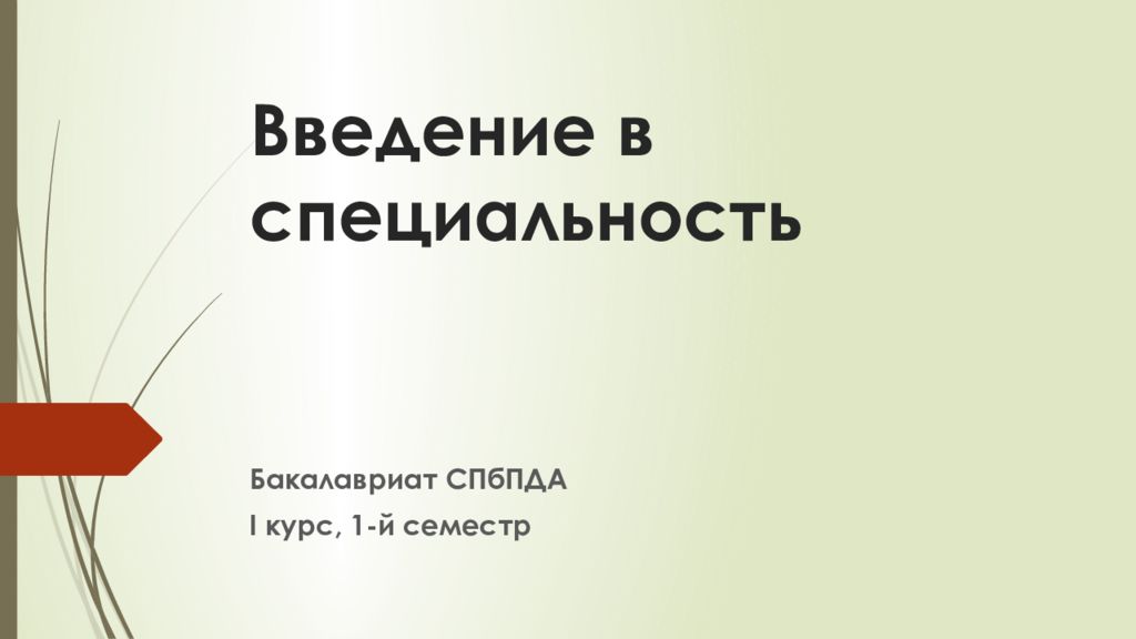 Презентация введение в профессию