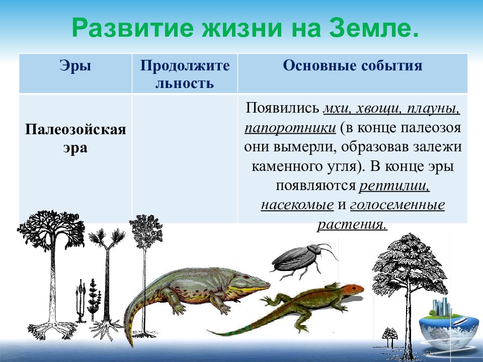 Этапы развития жизни на земле презентация 9 класс пономарева