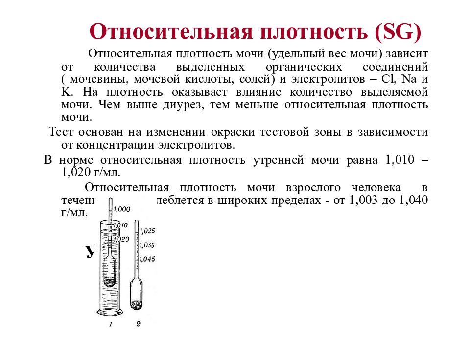 Относительная плотность мочи