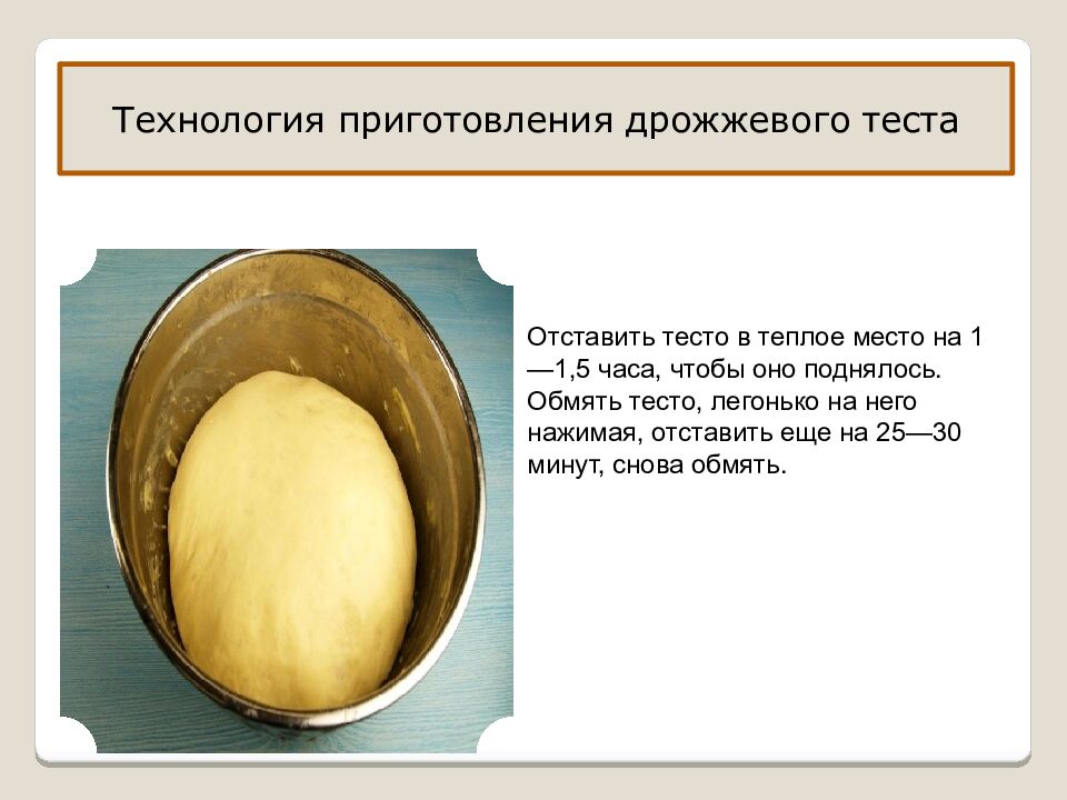 Виды теста и выпечки Приготовление и оформление блюд из дрожжевого теста
