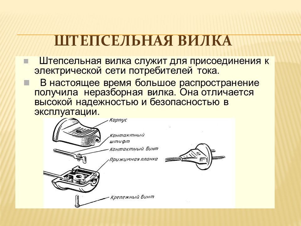 Штепсельная вилка чертеж