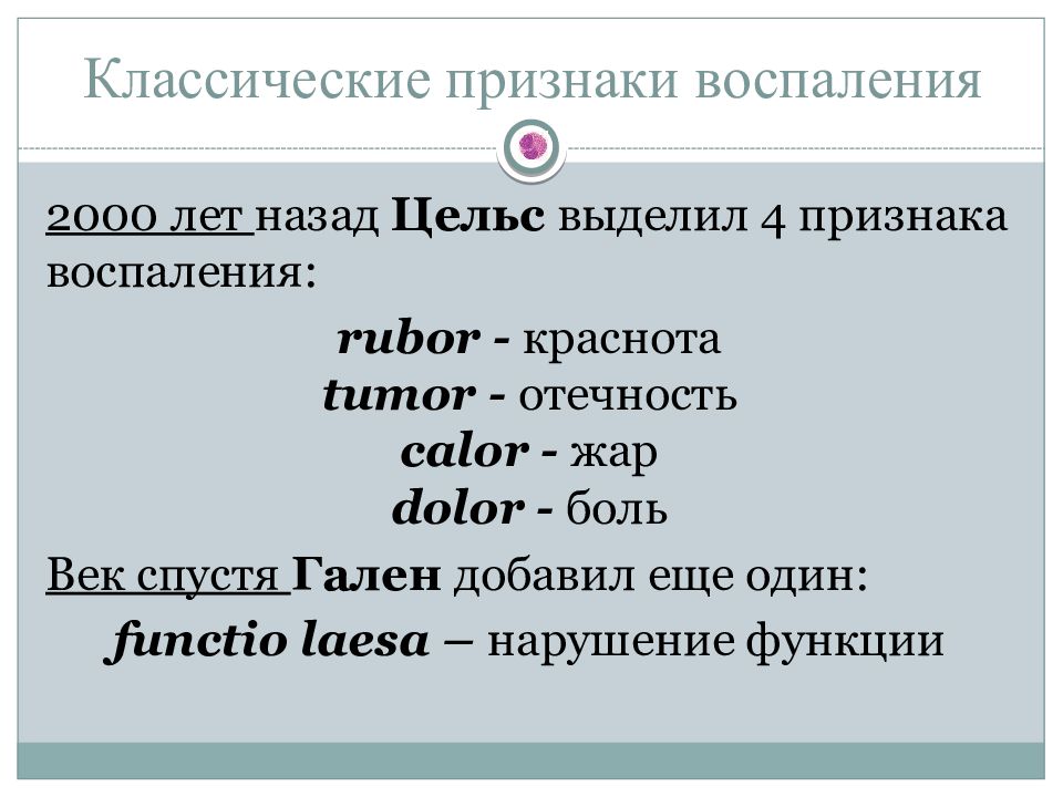 Признаки воспаления после