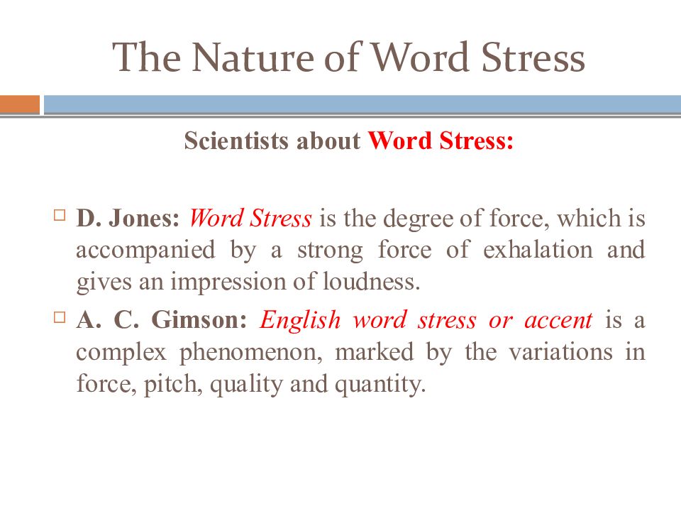 Word stress