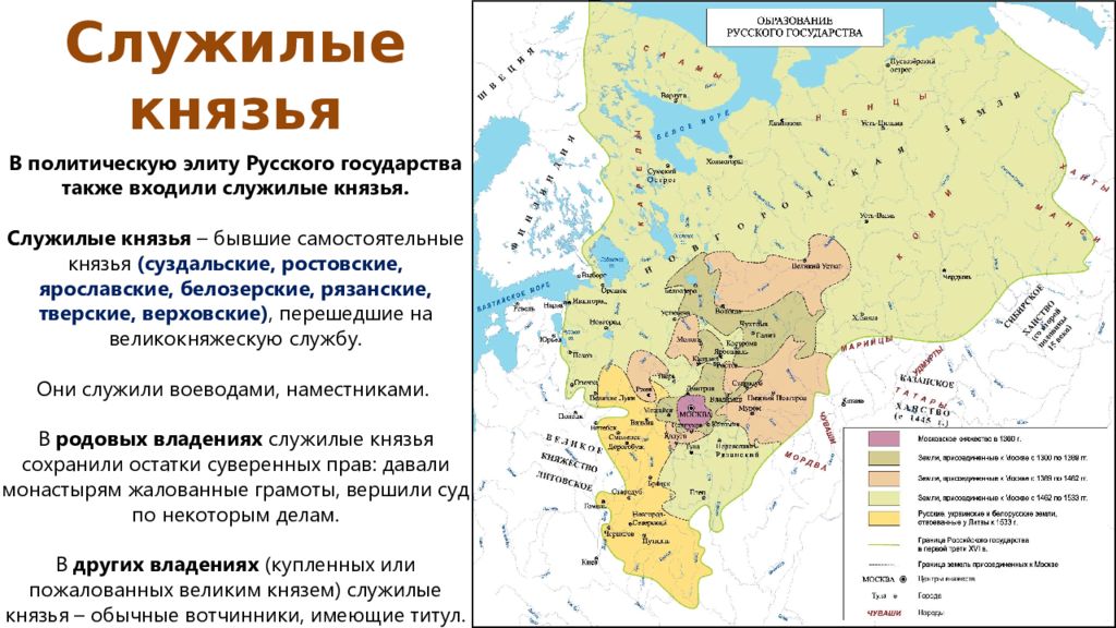 Складывание единого российского государства в конце 15 века карта