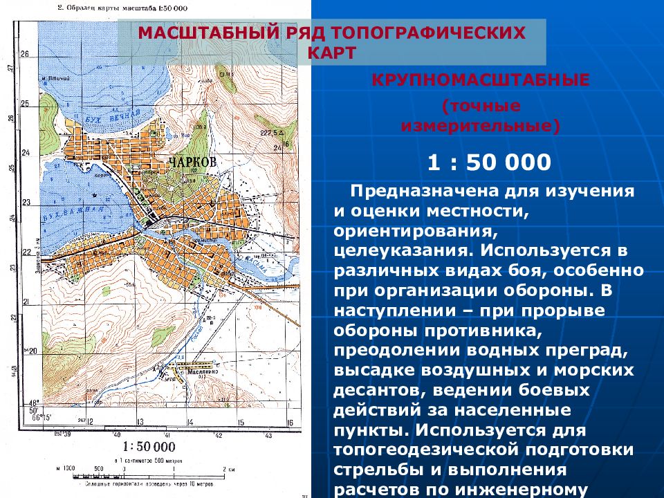 Масштабный ряд топографических карт и планов