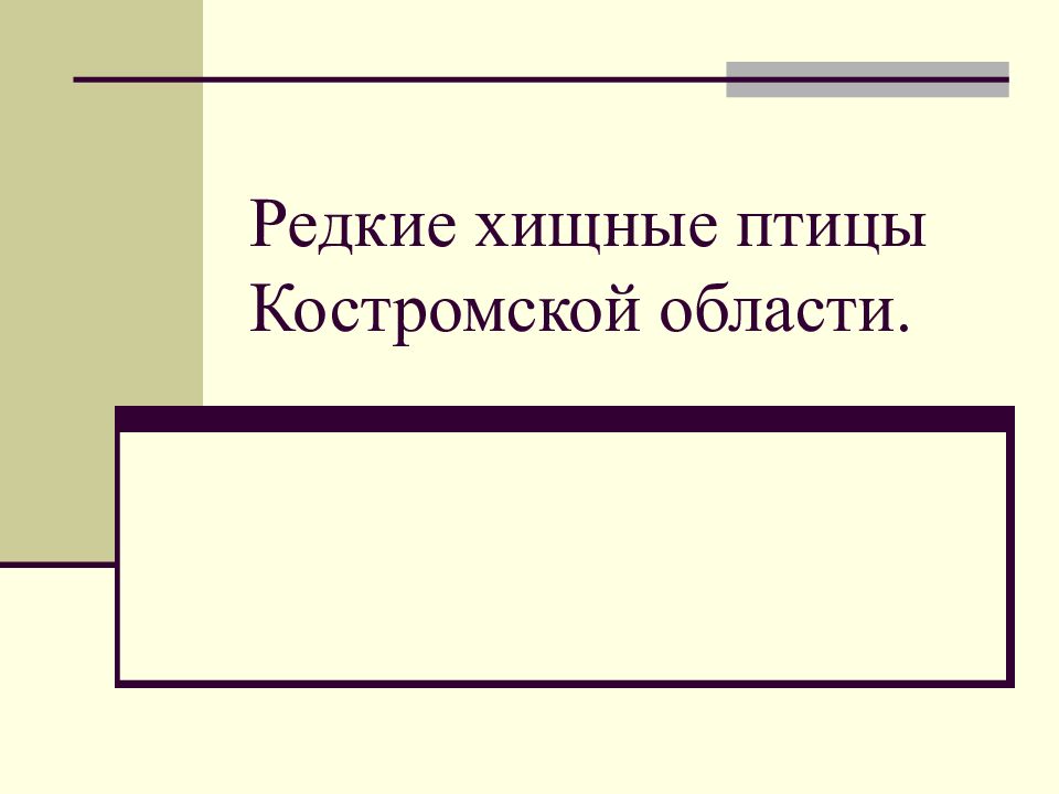 Редкие хищные птицы Костромской области.