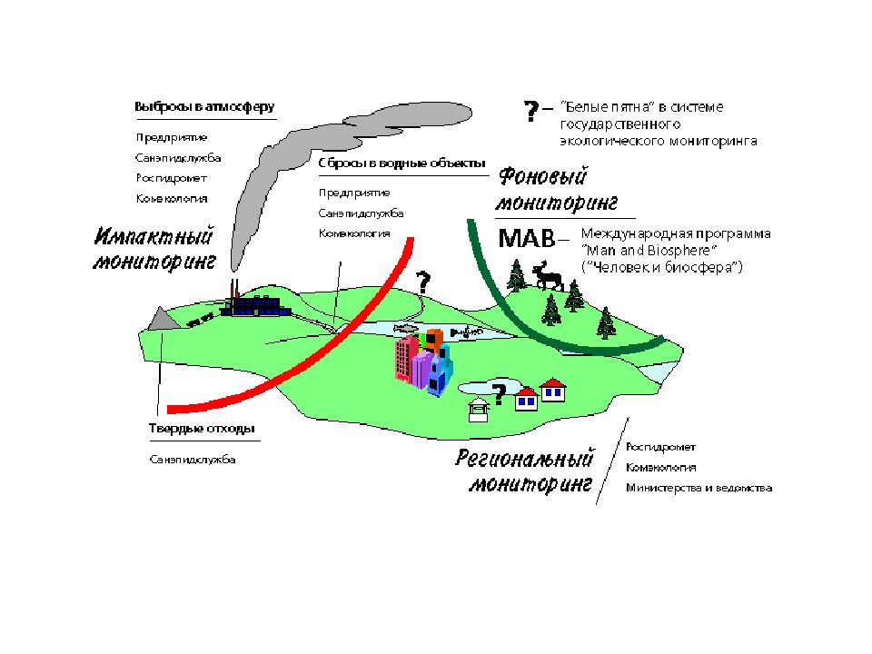 Уровни экологического мониторинга схема