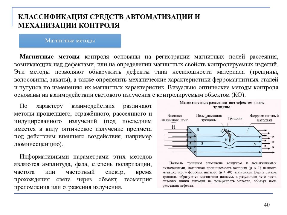 Магнитный метод. Классификация магнитных методов контроля. Классификация классификация магнитных полей. Методы определения производительности средств механизации. Магнитные методы контроля кратко.