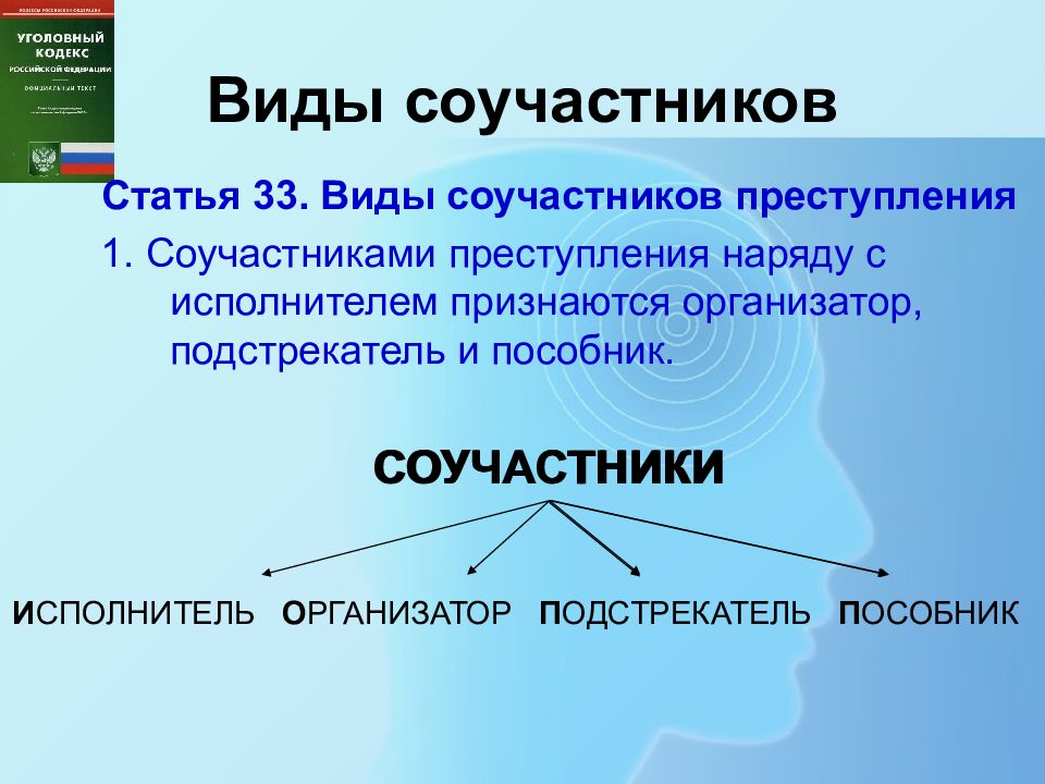 Виды соучастников