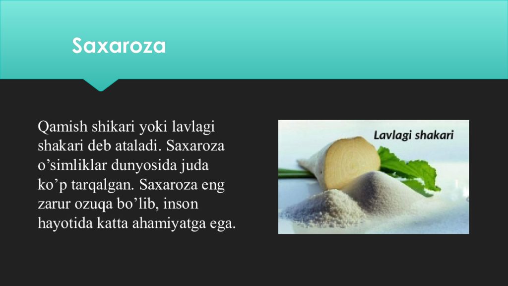 Disaxaridlarning siklotautoizomeriyasi Saxaroza