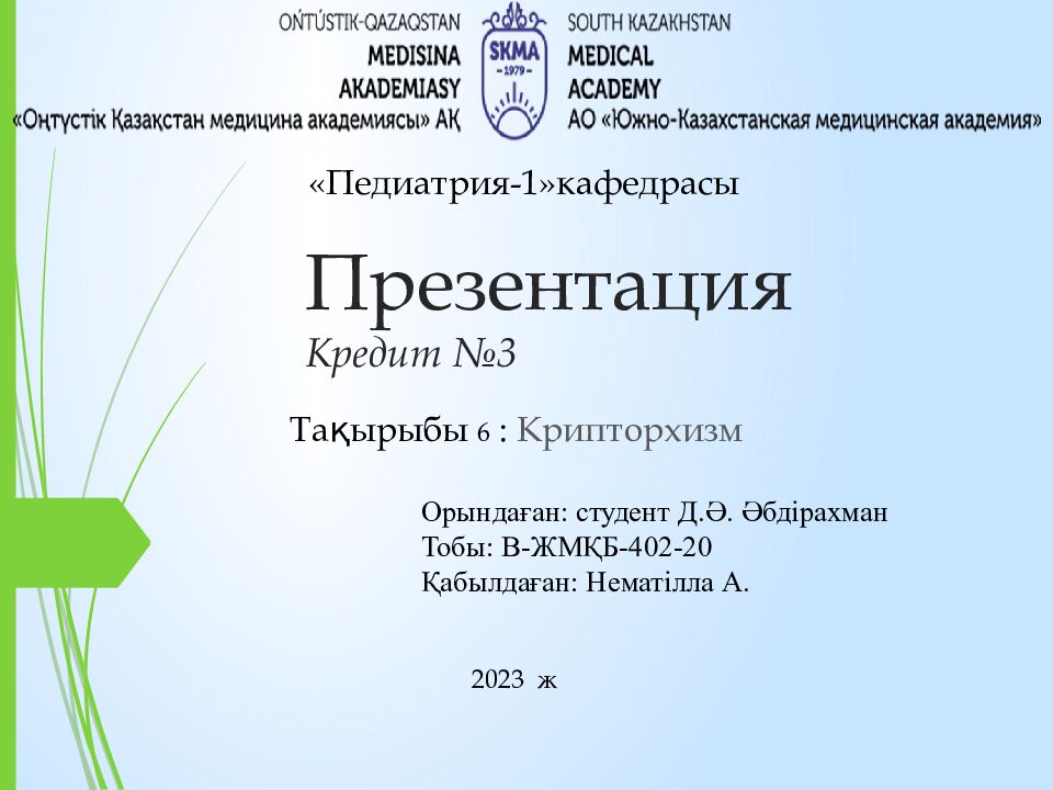 Презентация Кредит №3