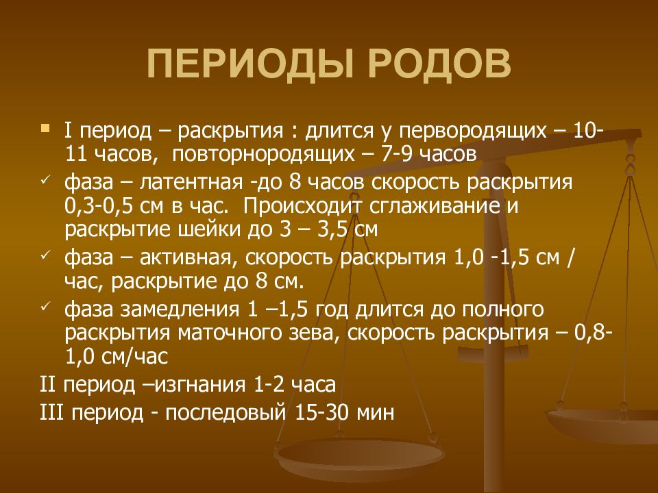 Периоды родов презентация