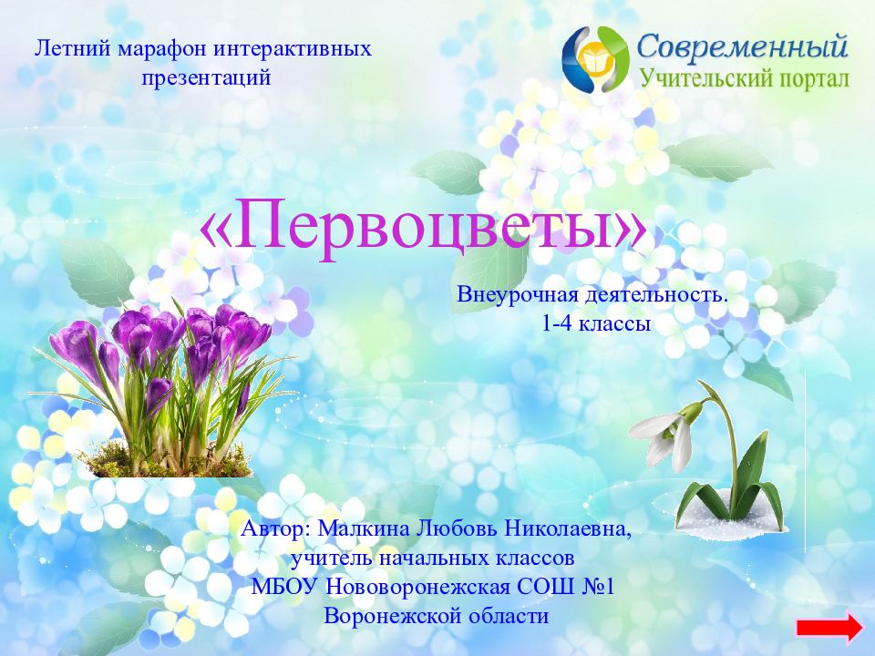 Летний марафон интерактивных презентаций Автор: Малкина Любовь