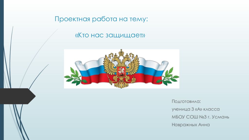 Проектная работа на тему: «Кто нас защищает»