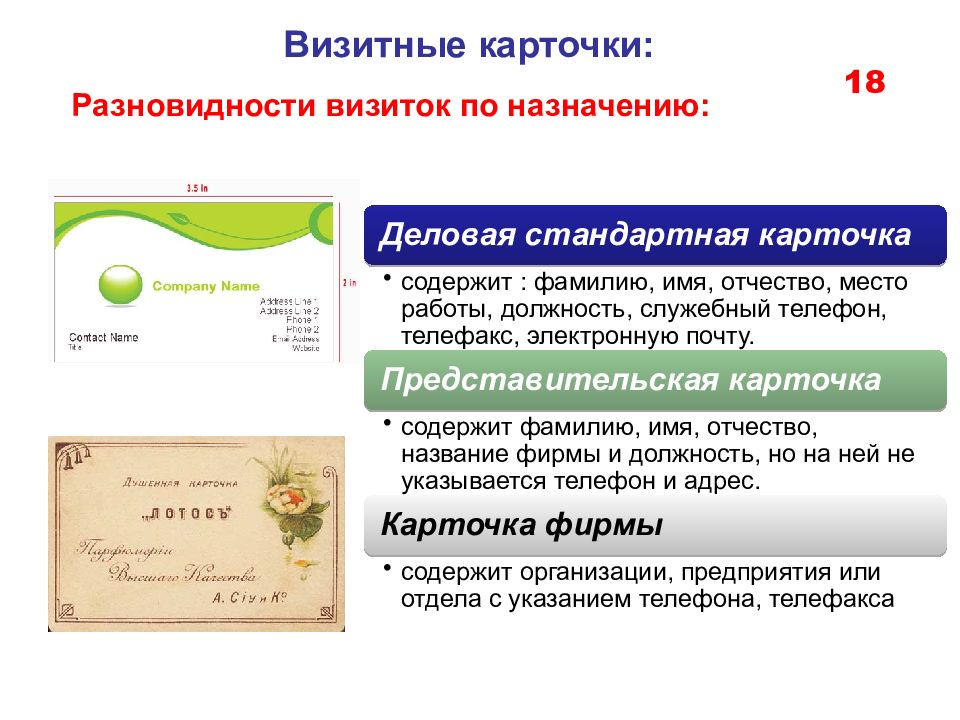 Визитная карточка организации презентация