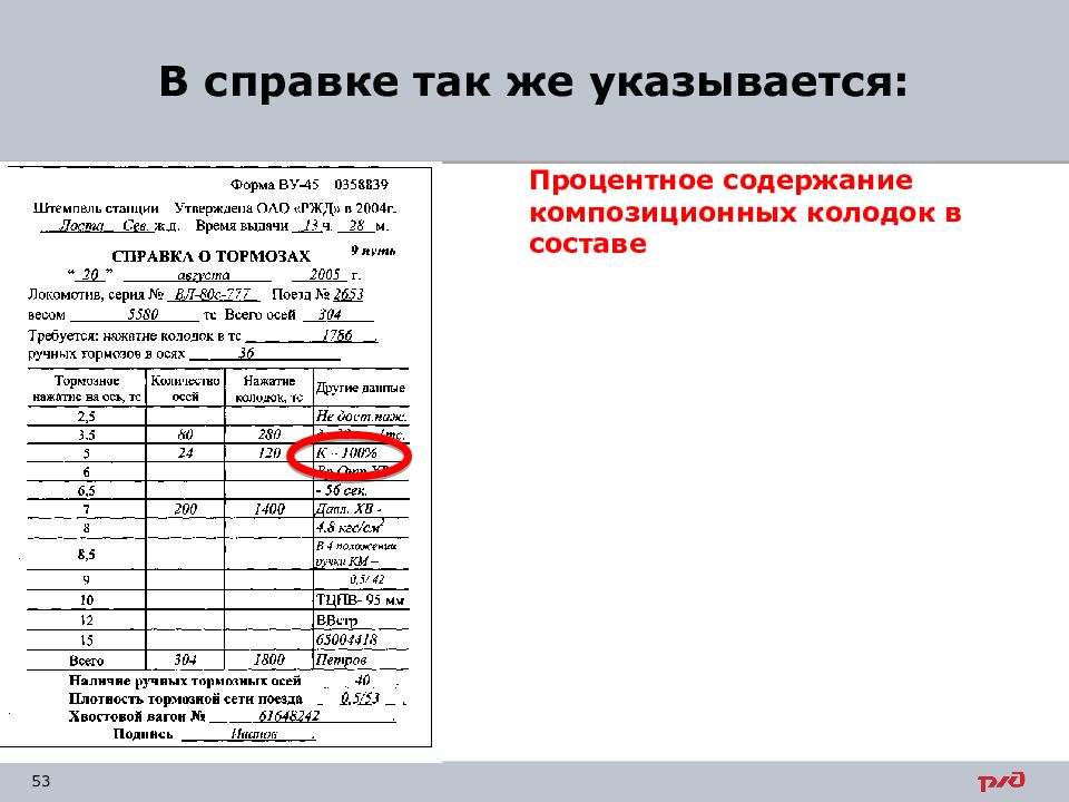 Нажатие пассажирских вагонов. Справка ву 45 пассажирских вагонов. Справка об обеспечении поезда тормозами. Справка по тормозам ву 45.