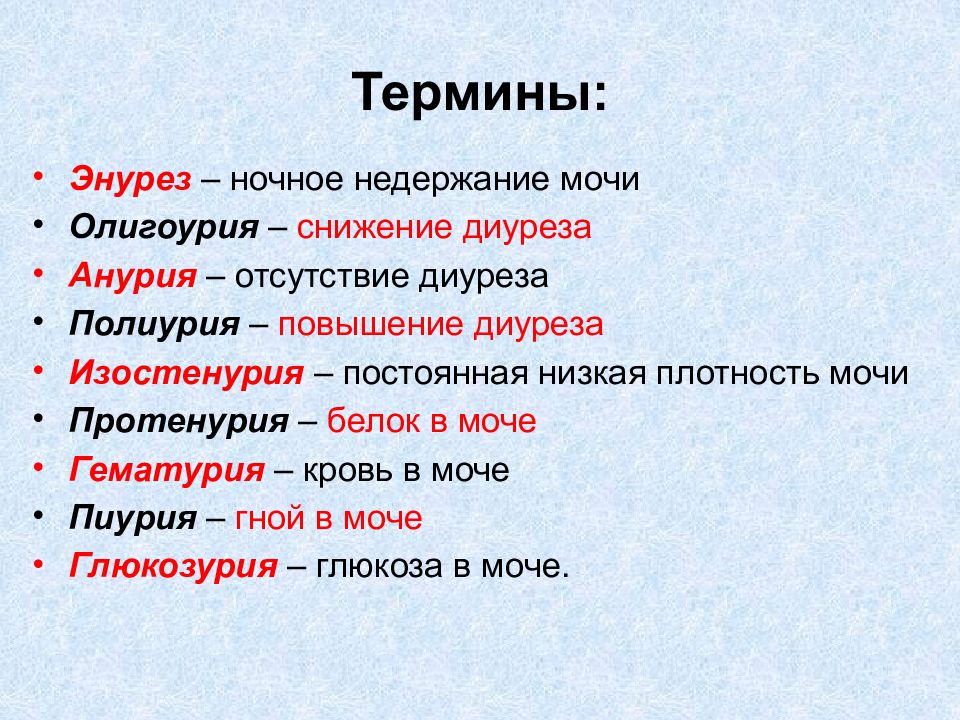 Диурез анурия. Термины. Термин для презентации. Терминология презентация. Термин.