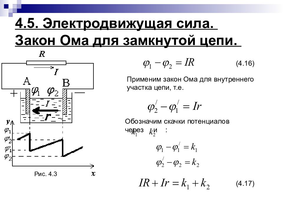 Закон ома для замкнутого участка