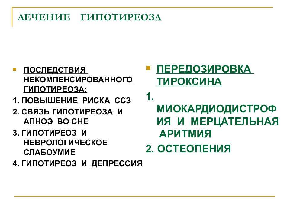 Гипотиреоз терапия презентация