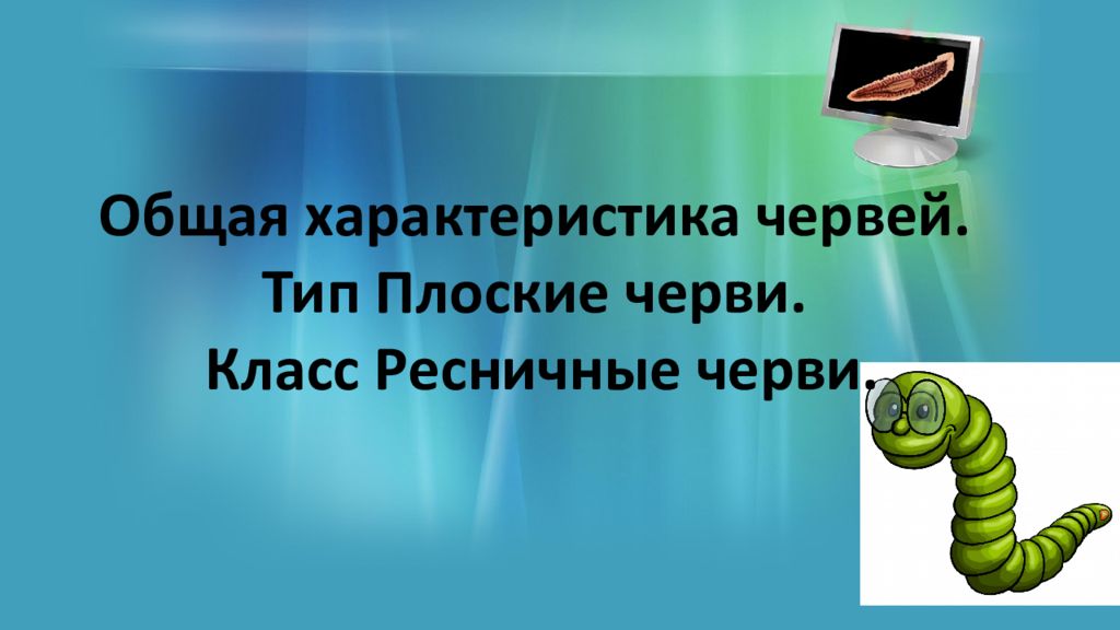 Общая характеристика червей. Тип Плоские черви. Класс Ресничные черви.