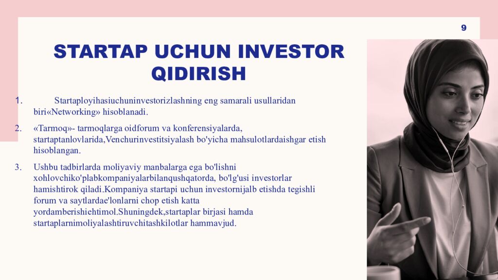 STARTAP UCHUN INVESTOR QIDIRISH