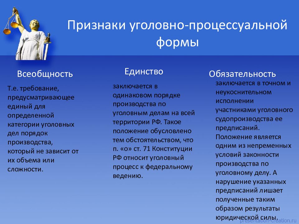 Понятие и значение процессуальной формы презентация