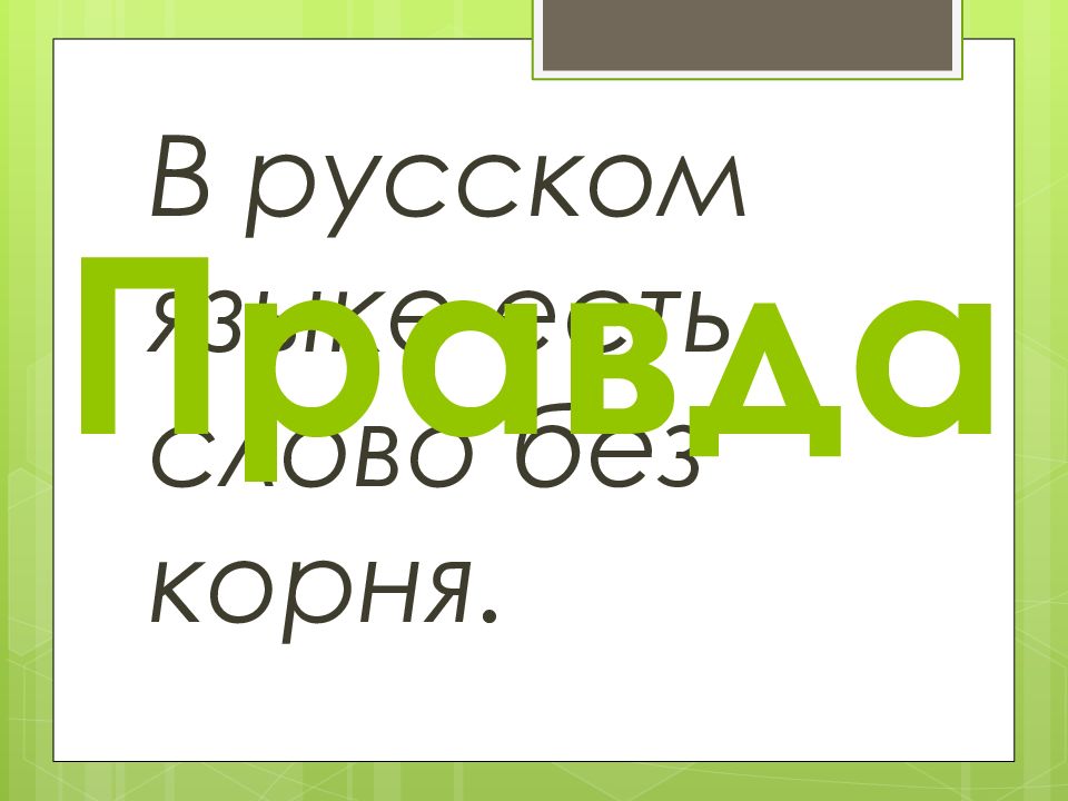 Правда корень. Слово без корня. Слово без корня в русском. Слова без корней в русском языке. Единственное слово в русском языке без корня.