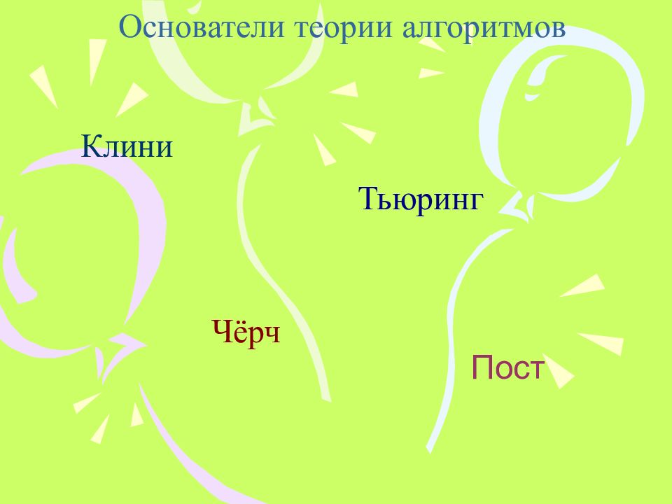 Основатели теории алгоритмов клини черч пост тьюринг проект