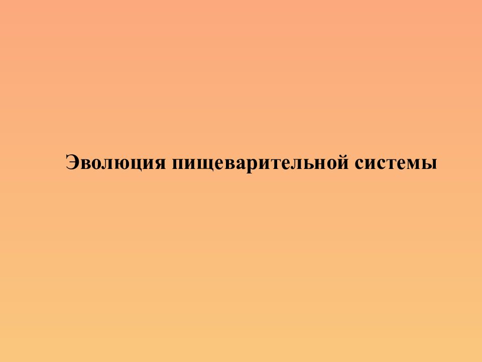 Эволюция пищеварительной системы
