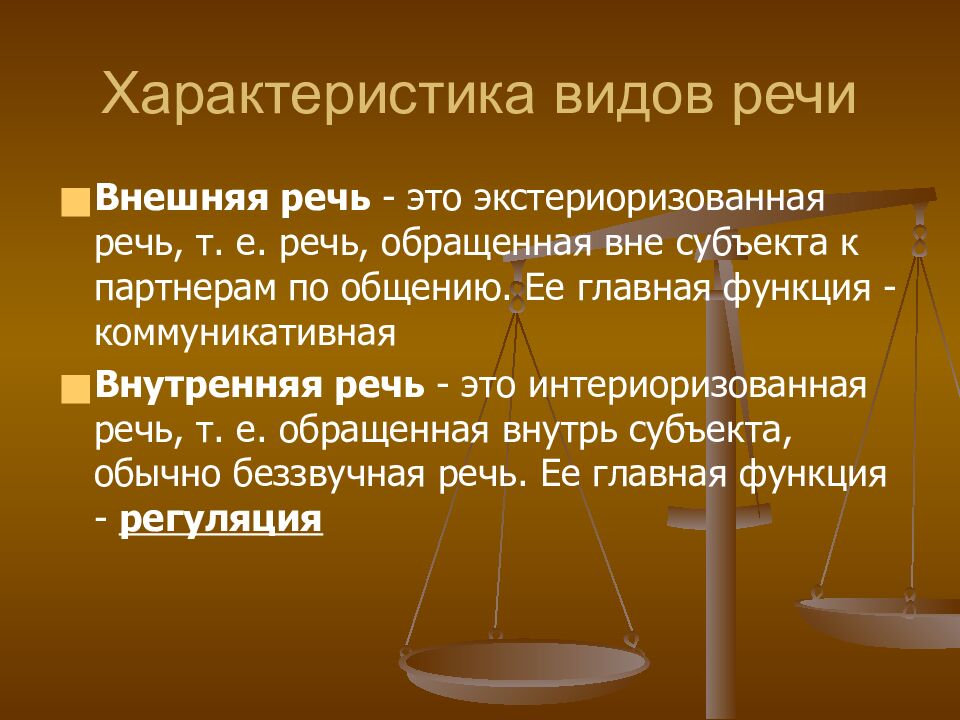 Характеристика видов речи