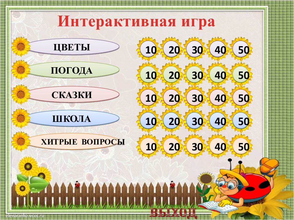 Интерактивная игра презентация