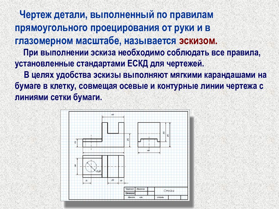 Чертежом детали называется