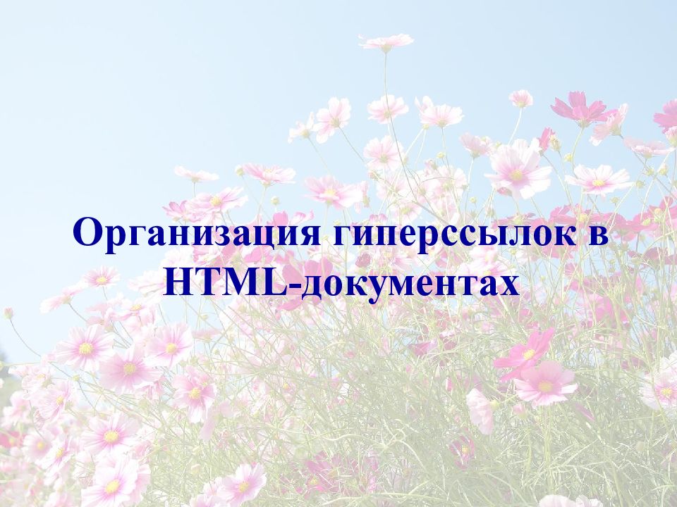 Организация гиперссылок в HTML- документах