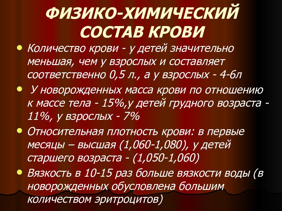 Анатомо физиологические особенности органов кроветворения у детей презентация