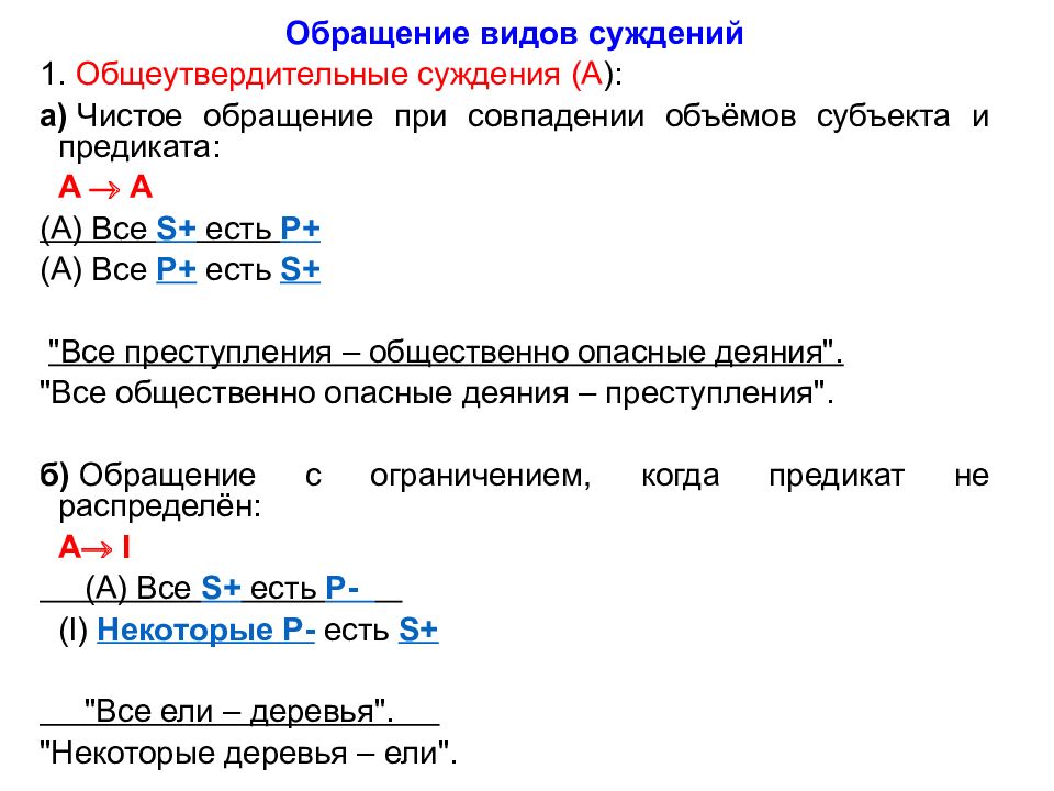 Операции обращения. Обращение суждения. Обращение суждения примеры. Обращение в логике примеры. Обращение общеутвердительного суждения.