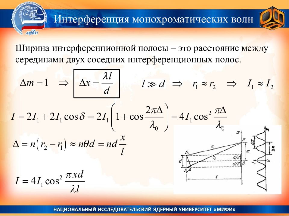 Расстояние между соседними максимумами на экране