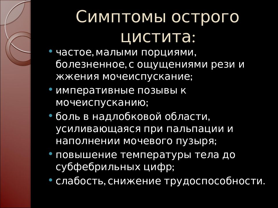 Цистит симптомы