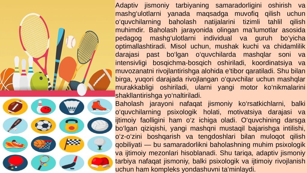 Mavzu:Adaptiv jismoniy tarbiya bo'yicha o'rgatish usullari