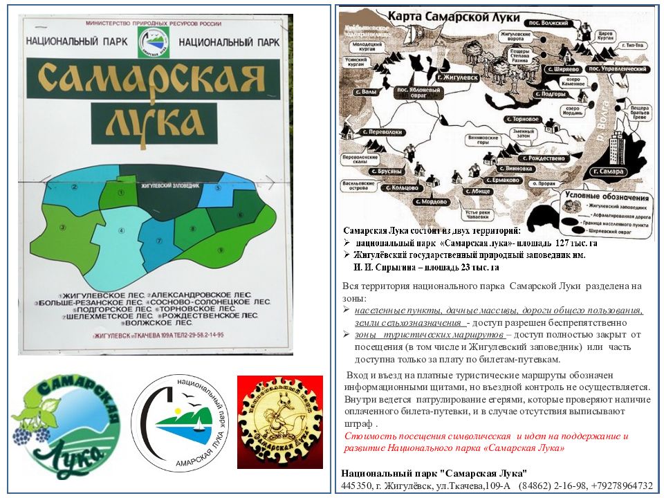 Самарская лука заповедник карта