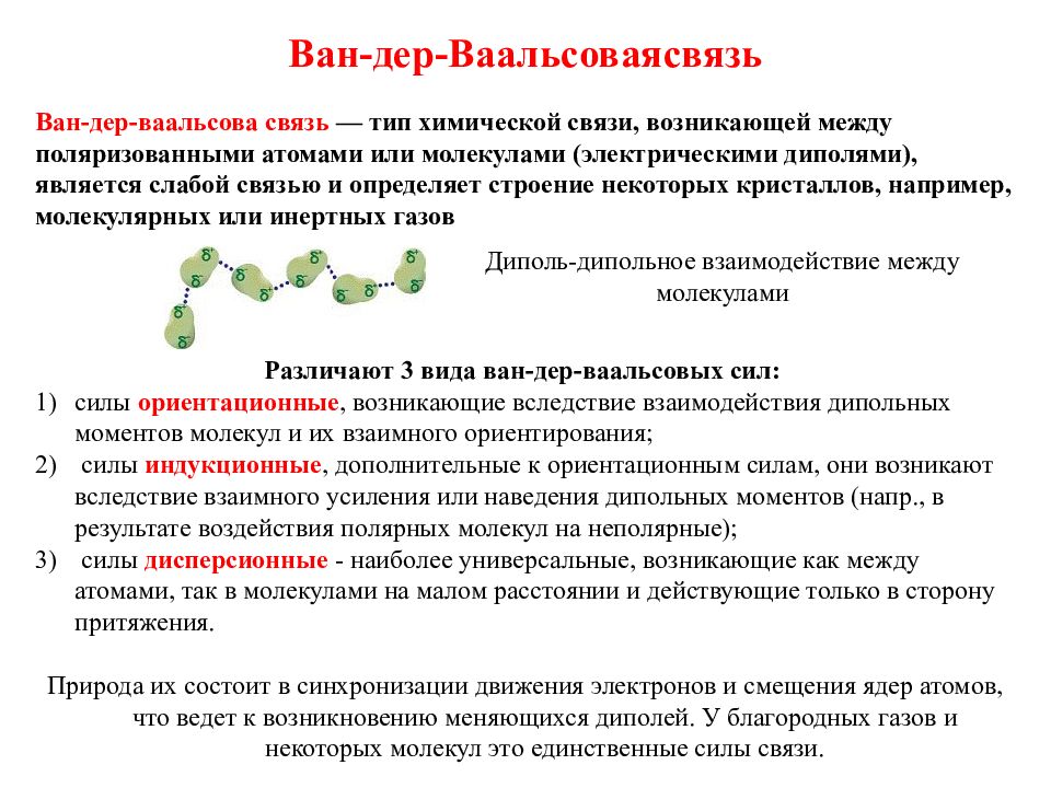 Объясните связь. Ван дер ваальсовая связь. Ван дер ваальсова химическая связь. Ван-дер-ваальсовы взаимодействия типы. Виндервальсовых связей.