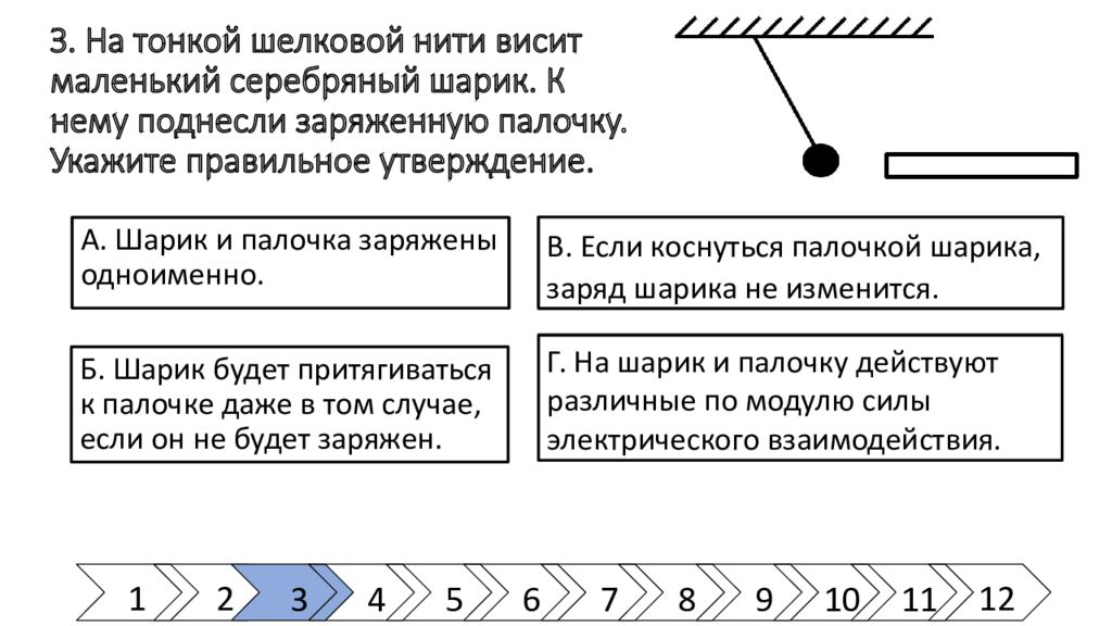 К заряженной гильзе поднесли палочку. Металлическая палочка заряд. На шелковой нити висит алюминиевая гильза. К металлической гильзе поднесли отрицательно заряженную палочку. Какие из утверждений соответствуют рисунку?.