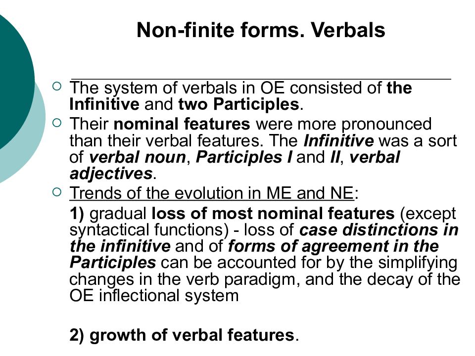 Non finite forms of the verb презентация