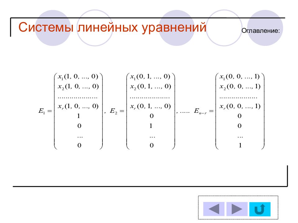 Презентация системы линейных уравнений