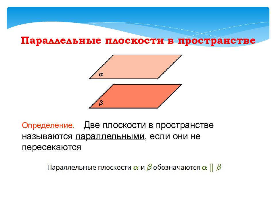 Плоскости называются параллельными если